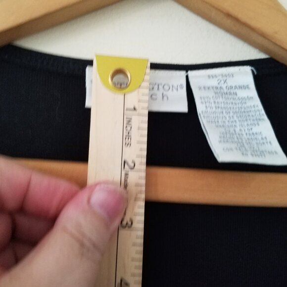 Worthington Stretch Black Button up V Neck Cardigan Size 2X - Picture 8 of 12